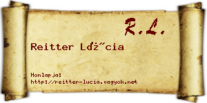 Reitter Lúcia névjegykártya